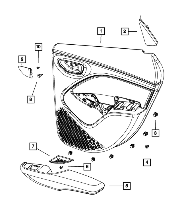 5XH03DX9AB - : Rear Door Trim Panel, Left for Dodge: Dart Image