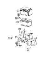 VE0H7700AA - Electrical: Storage Battery, Europe for Chrysler: 200, 300, Town &amp; Country | Dodge: Challenger, Charger, Grand Caravan, Magnum, Ram 1500 | Jeep: Cherokee, Commander, Grand Cherokee | Ram: 1500, 2500, 3500, C/V Image