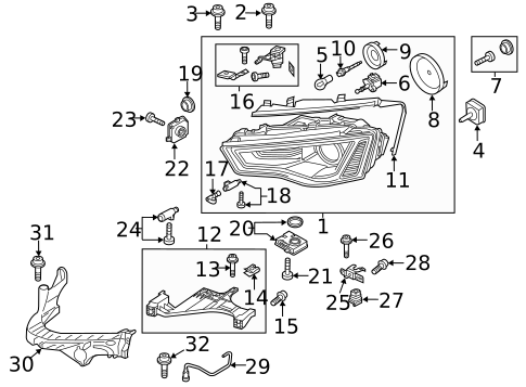Headlamp Components for 2013 Audi allroad #2