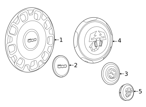 Wheel Covers & Trim for 2019 Fiat 500 #0