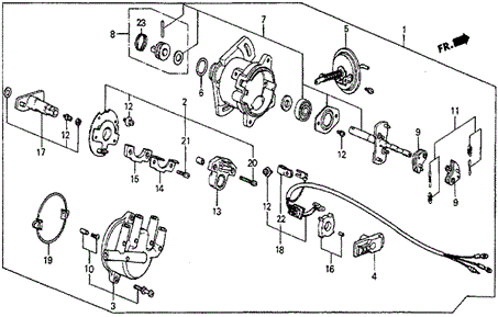 Distributor (DX) (Hitachi) for 1985 Honda Prelude #0