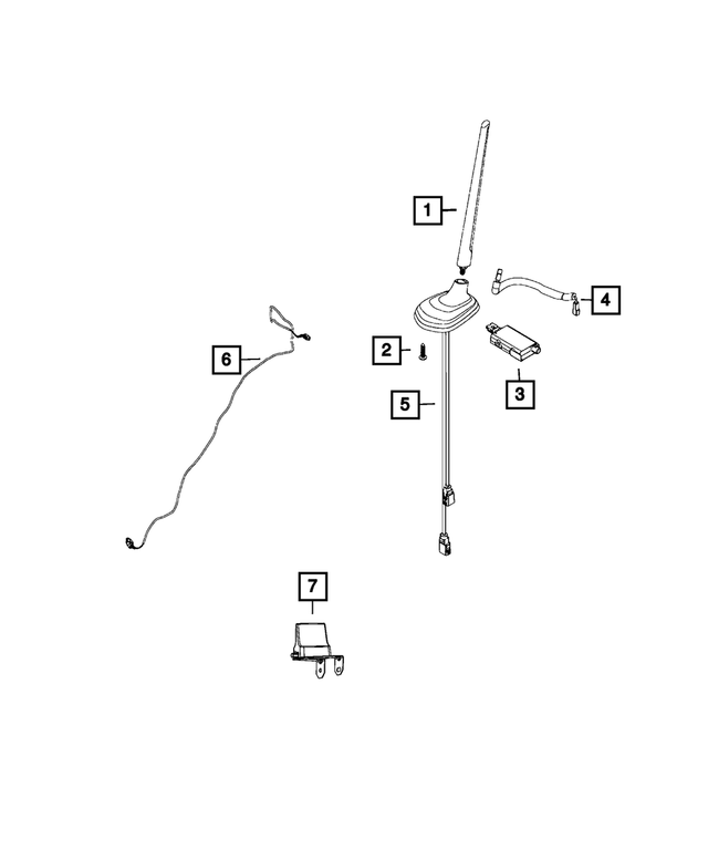 68552121AA - Electrical: Cable &amp; Base Assy Antenna for Mopar Image