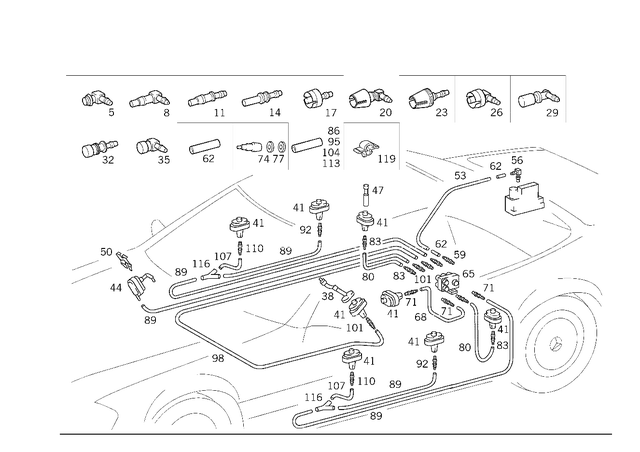 202805024464 - Hydraulic and Vacuum System: Plug for Mercedes-Benz Image image