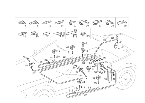 Interior Central Locking Mechanism for 1990 Mercedes-Benz 300 SL #0