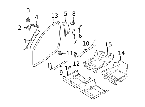 Interior Trim - Pillars for 2010 Volvo C30 #0