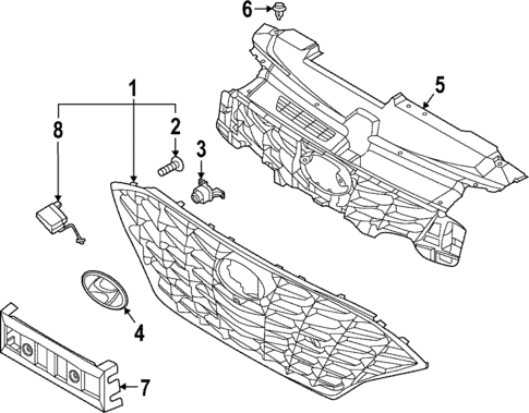 Grille & Components for 2021 Hyundai Sonata #1