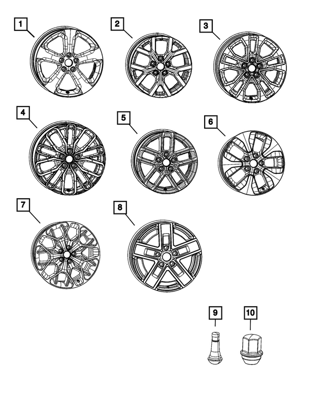 « 68677214AA –  : Aluminium Roue, Avant Et Arrière pour Mopar Image »
