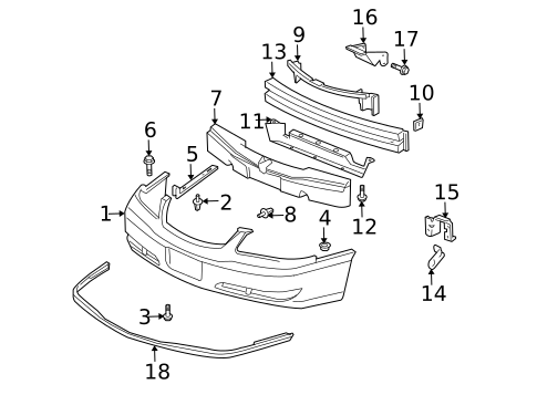 Bumper & Components - Front for 2000 Chevrolet Impala #0