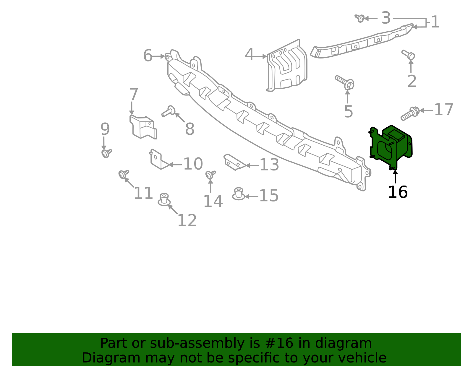 86647-P2010 - Bumper Impact Bar Bracket 2021-2025 Kia Sorento | Kia ...