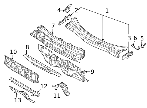 Cowl for 2015 Mitsubishi Outlander #0