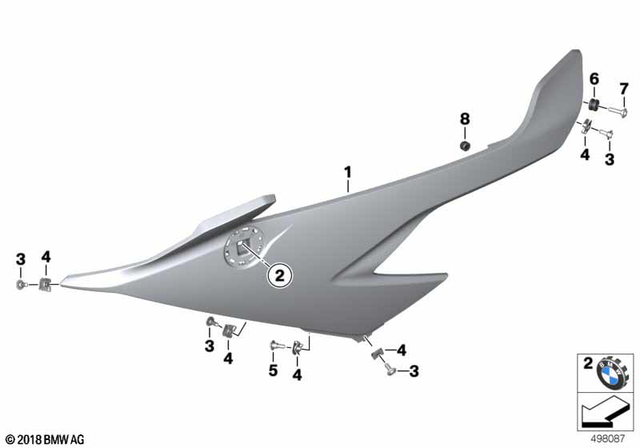 46638388955 - Frame and Mounting Parts: Lateral Trim Panel, Left - Rohteil/blank for BMW-Motorrad Image