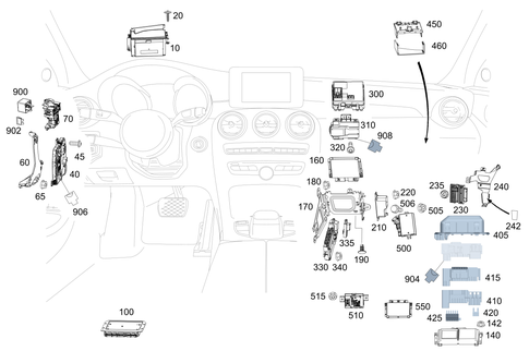 Control Units, Fuse Boxes and Relays in Interior for 2018 Mercedes-Benz C63 AMG #0