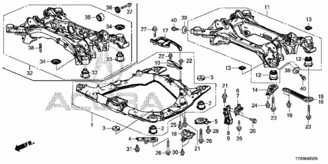 Front Sub Frame - Rear Beam for 2015 Acura RLX #0