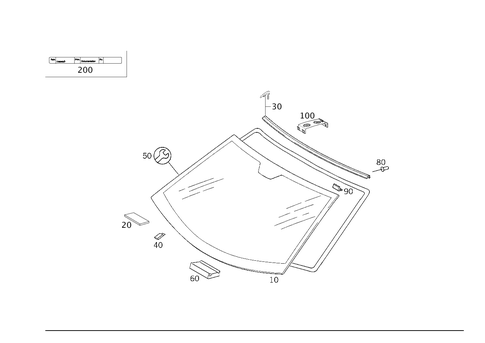 Windshield for 2002 Mercedes-Benz CLK 55 AMG&reg; #0