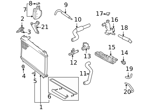 Radiator & Components for 2001 Toyota Sienna #0