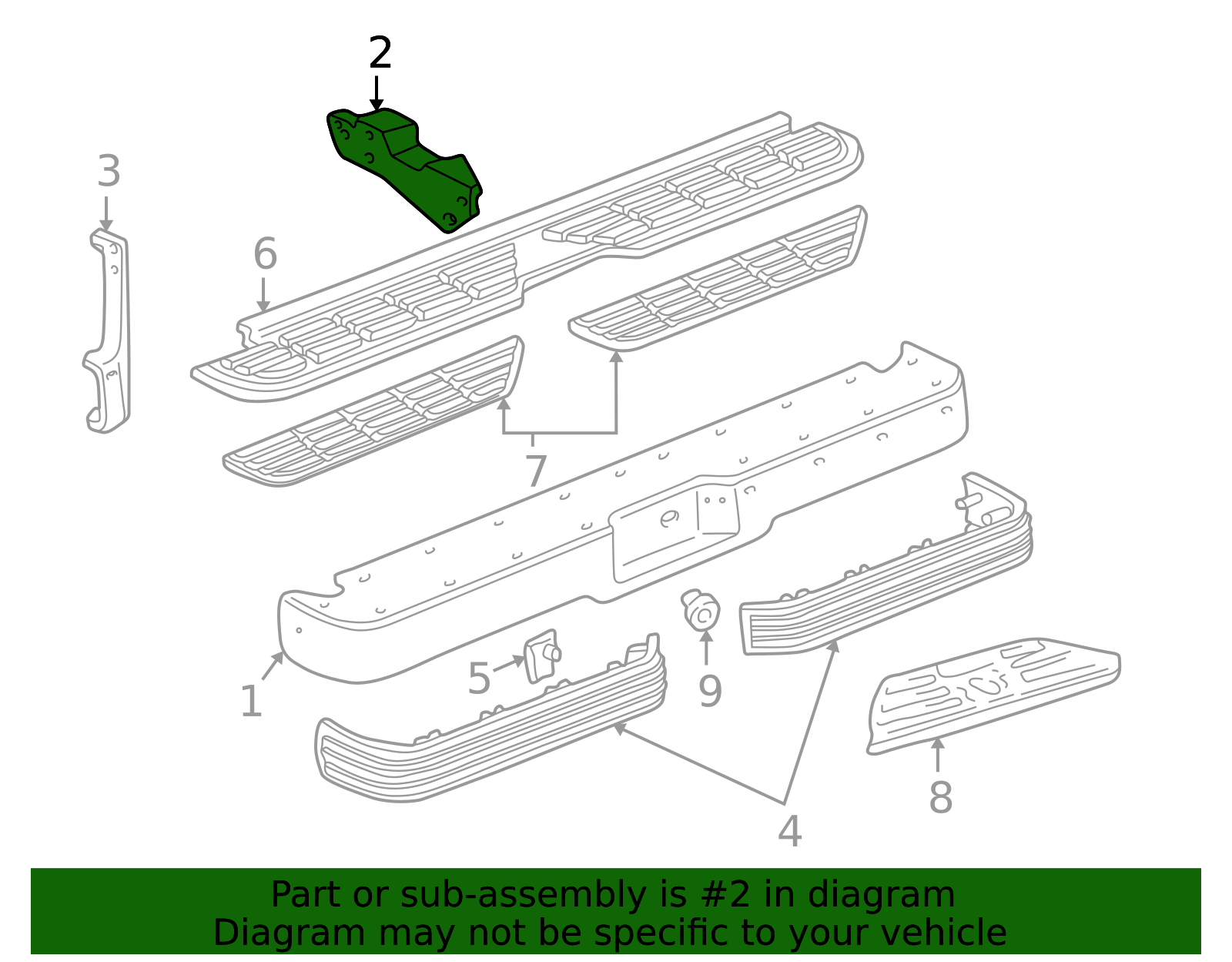 Passenger Side Rear Bumper Impact Bar Bracket 15548454 GM ...