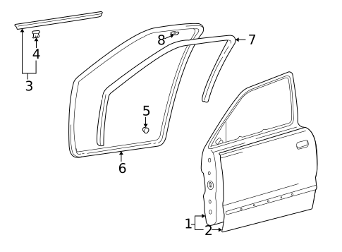 Door & Components for 2000 Hyundai Accent #0