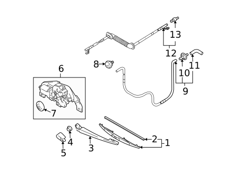 Wiper & Washer Components for 2013 Suzuki SX4 #1