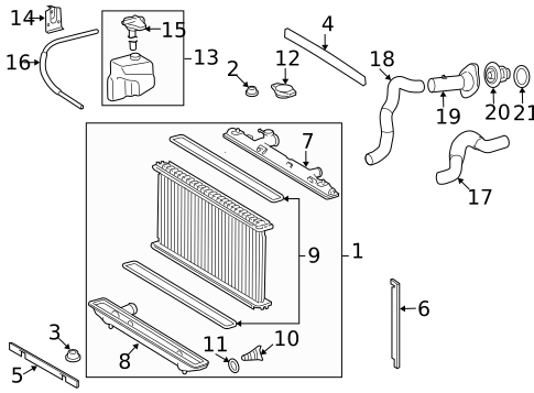 Radiator & Components for 2009 Toyota Camry #0