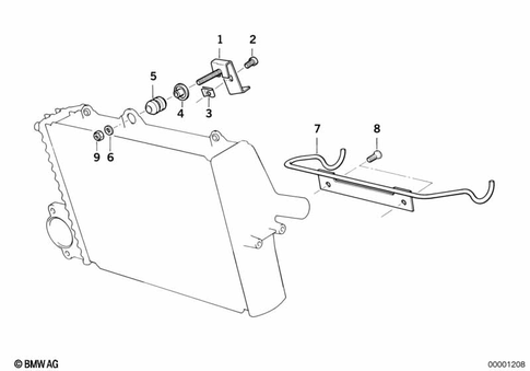 Engine Radiator with Mounting Hardware for 1994 BMW-Motorrad K 75 RT #1