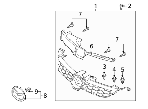 Grille & Components for 2011 Mazda CX-7 #0