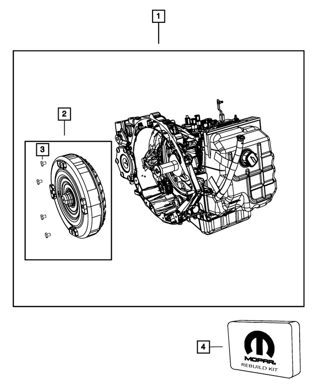 R8039386AF - 62TE; 6-Speed; Automatic Transaxle: With Torque Converter Transmission Kit for Mopar Image image
