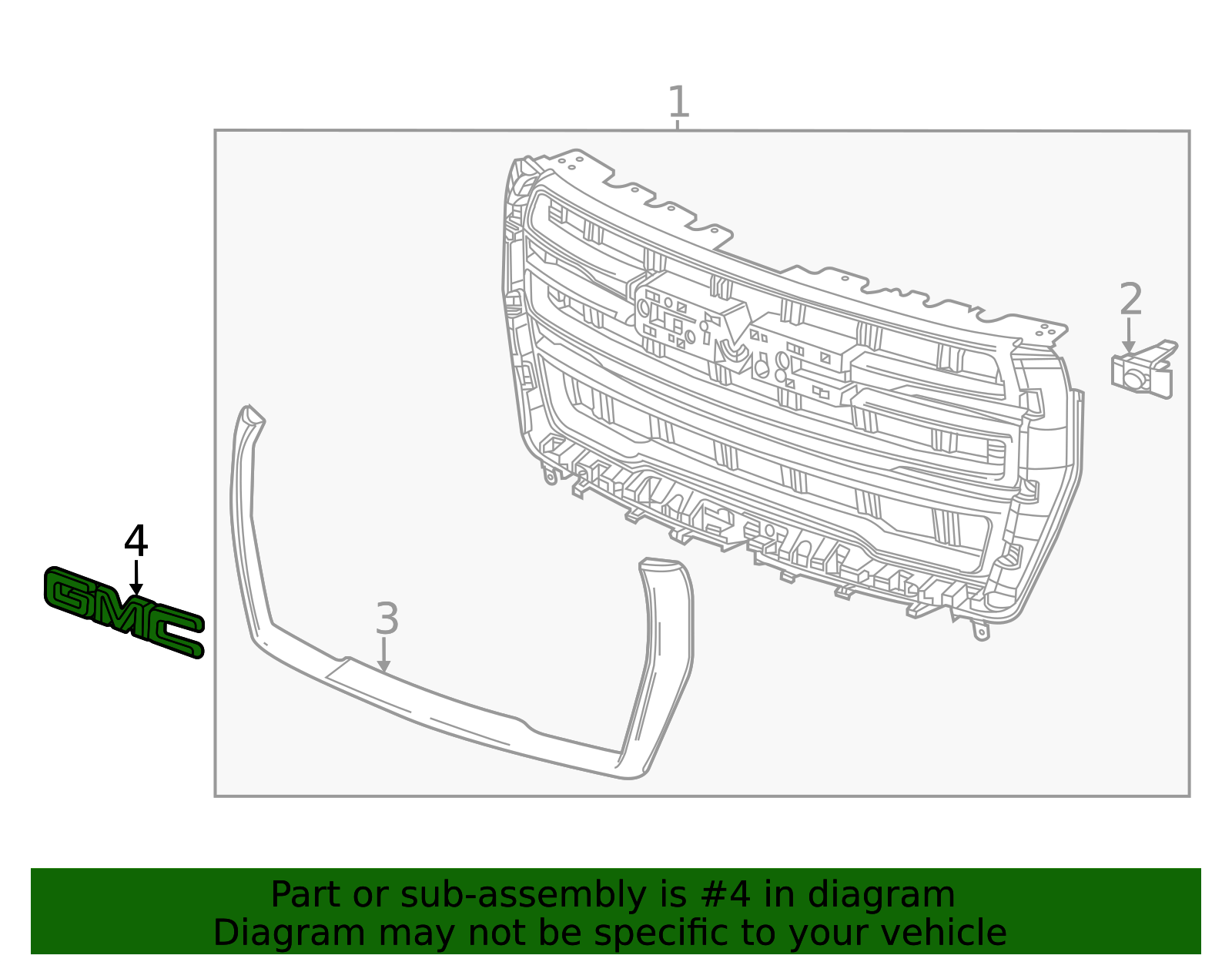 2021-2026 GM Black Front Grille Emblem 84701879 | OEM Parts Online