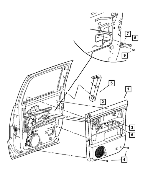 Door Trim Panels-Front and Rear for 2006 Dodge Dakota #1
