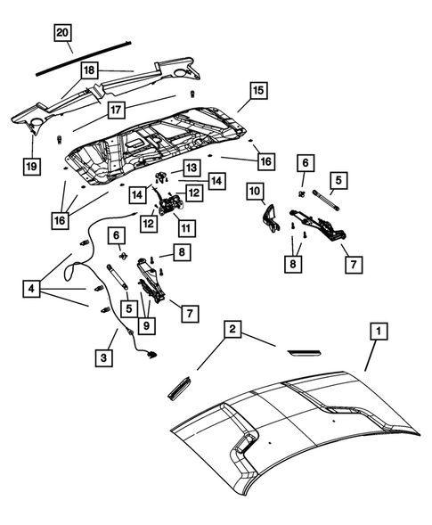 Hood and Hood Release for 2013 Dodge Challenger #0