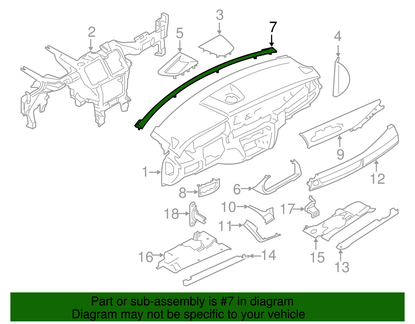 20142018 BMW X5 Upper Trim 51459276241 BMW of Bloomfield Parts