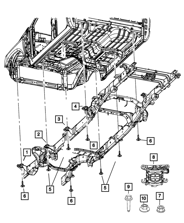 68505696AA - Frame, Bumper and Fascia: Body Hold Down Cushion for Mopar Image