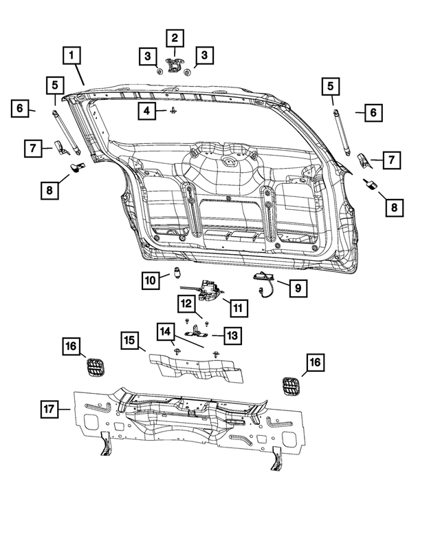 68279716AA - Body Sheet Metal Except Doors: Liftgate Hinge for Mopar Image