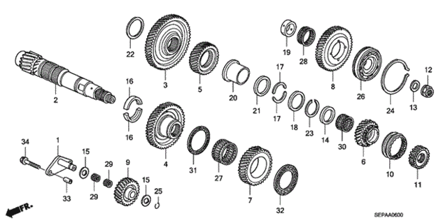 AT Countershaft for 2008 Acura TL #0