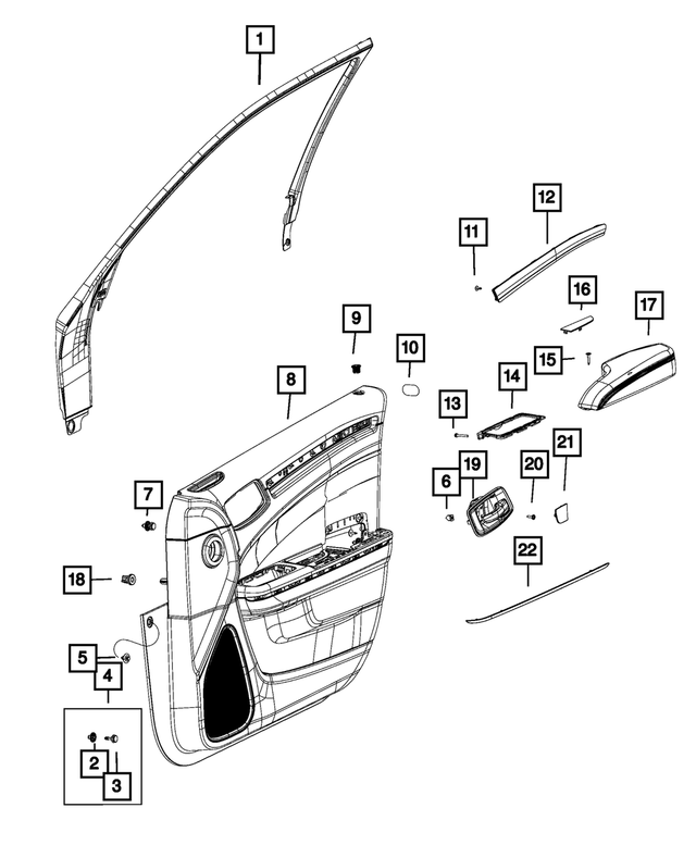 1WK36LL8AB - : Front Door Trim Armrest, Right for Mopar Image