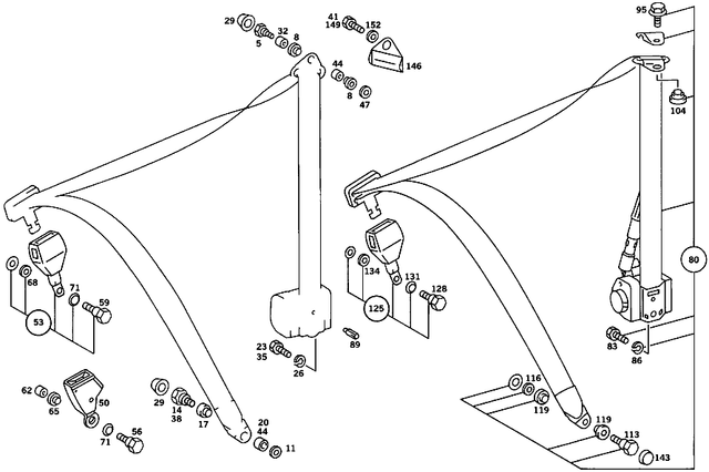 1078602886 - Seat Accessories: Seat Belt for Mercedes-Benz: 380SL, 560SL Image