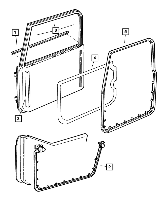 55395176AA - Doors and Related Parts: Glass Channel Run Weatherstrip, Front for Mopar Image
