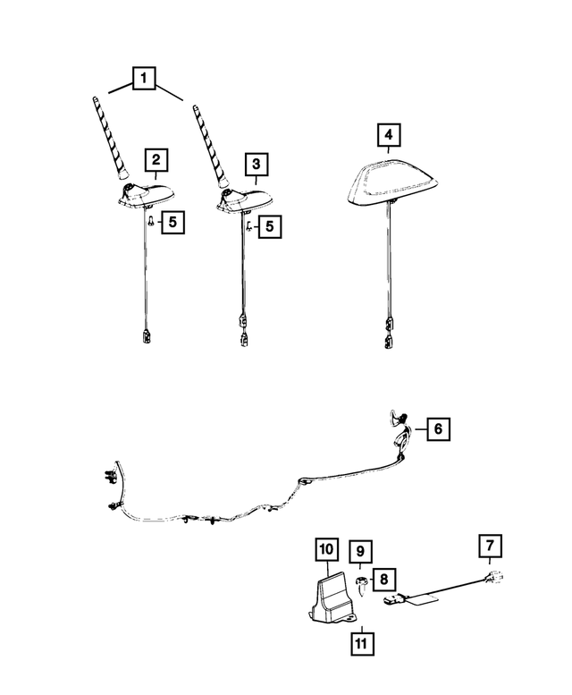 68487091AA - Electrical: Cable &amp; Base Assy Antenna for Mopar Image