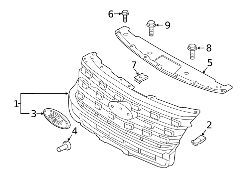 Grille & Components for 2019 Ford Explorer #0