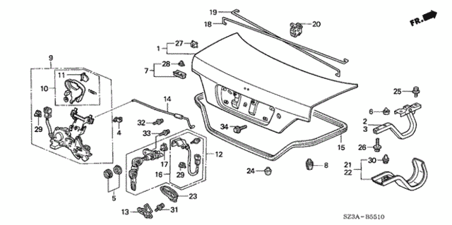Trunk Lid for 2004 Acura RL #0