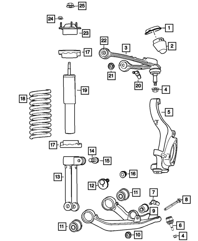 52109986AH - Front Suspension: Lower Control Arm, Right for Mopar Image image