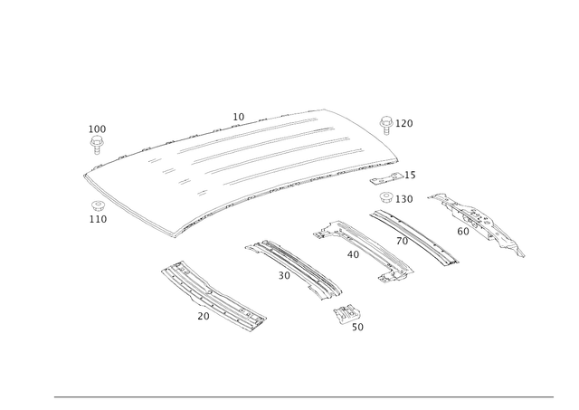 2056511900 - Roof: Holder for Mercedes-Benz: GLC300, GLC43 AMG, GLC63 AMG Image image