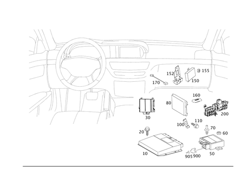 Electrical Compartment in Co-Driver Legroom for 2007 Mercedes-Benz CL550 #0