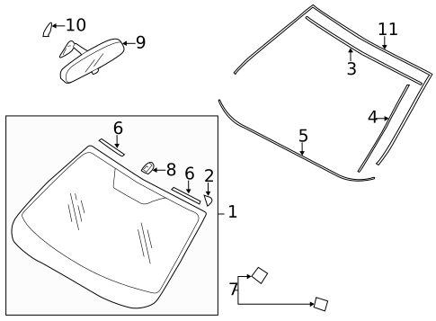 Glass - Windshield for 2011 Subaru Impreza #0