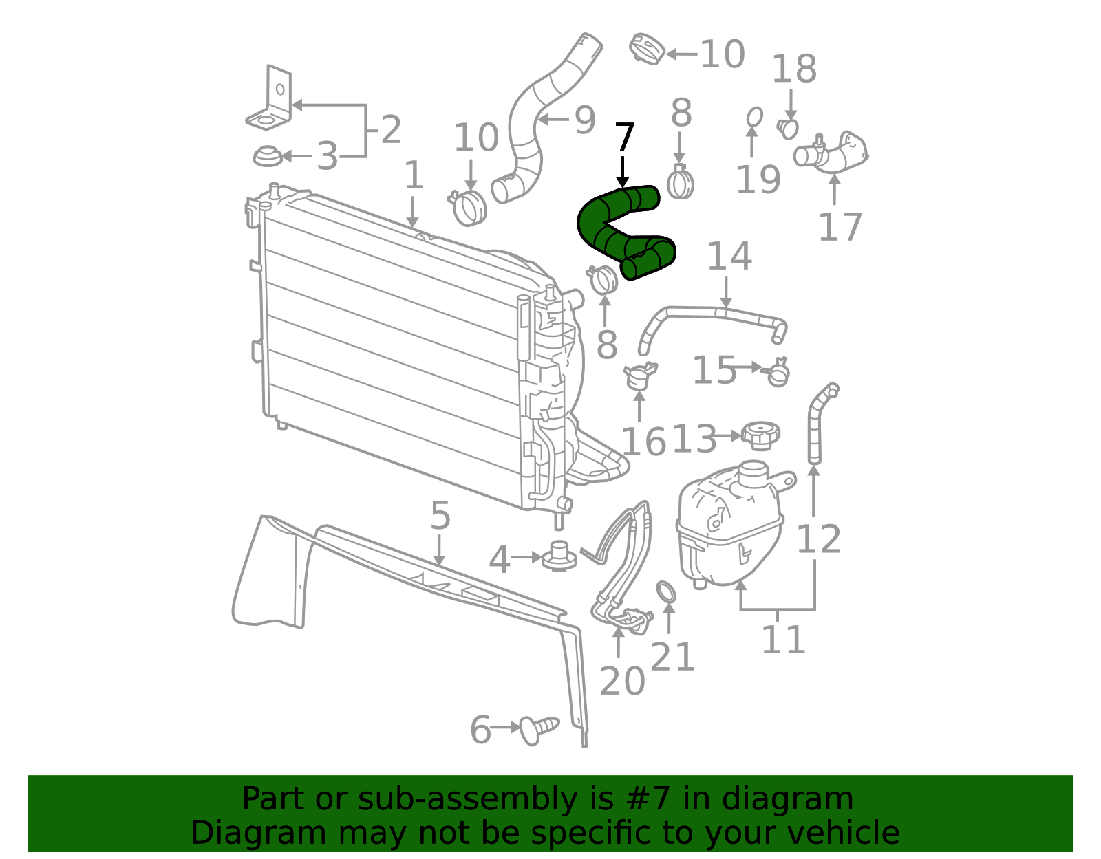 2005 Chevrolet Equinox Radiator Inlet Hose 15281793 | Courtesy Parts
