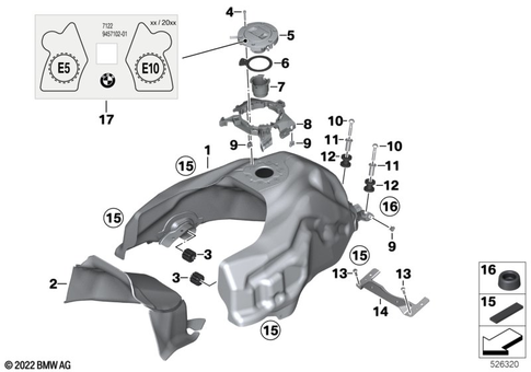 Fuel Container with Filler Pipe for 2019 BMW-Motorrad F 750 GS #0