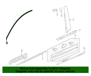2018-2024 GMC Terrain Front Passenger Side Door Window Upper Reveal ...