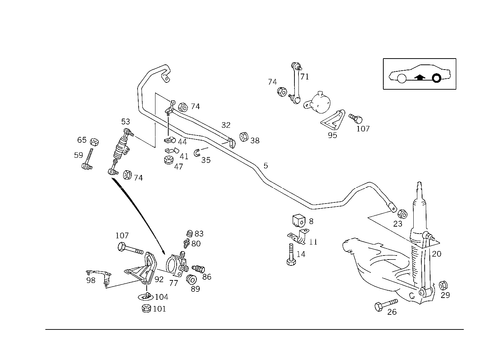Rear Torsion Bar & Height Control Valve Used Self-Levellingdevice for 1993 Mercedes-Benz 600SL #0