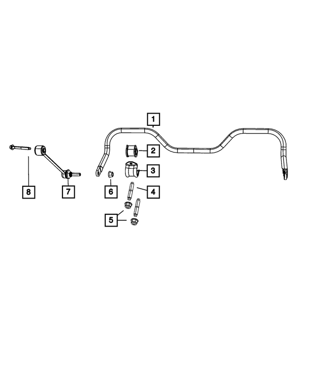 52125391AC - Rear Suspension: Stabilizer Bar Bushing, Mounting for Mopar Image image