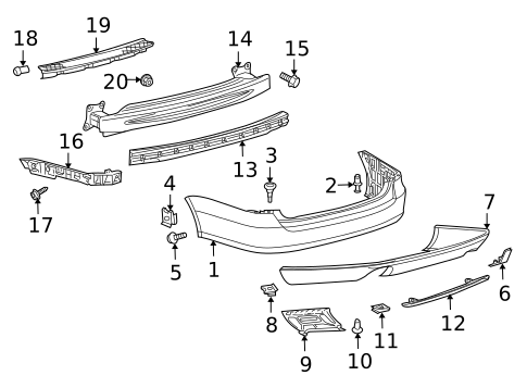 Bumper & Components - Rear for 2012 Volkswagen Jetta #1