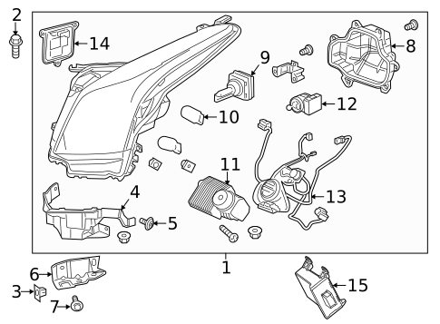 Headlamp Components for 2014 Cadillac ATS #0